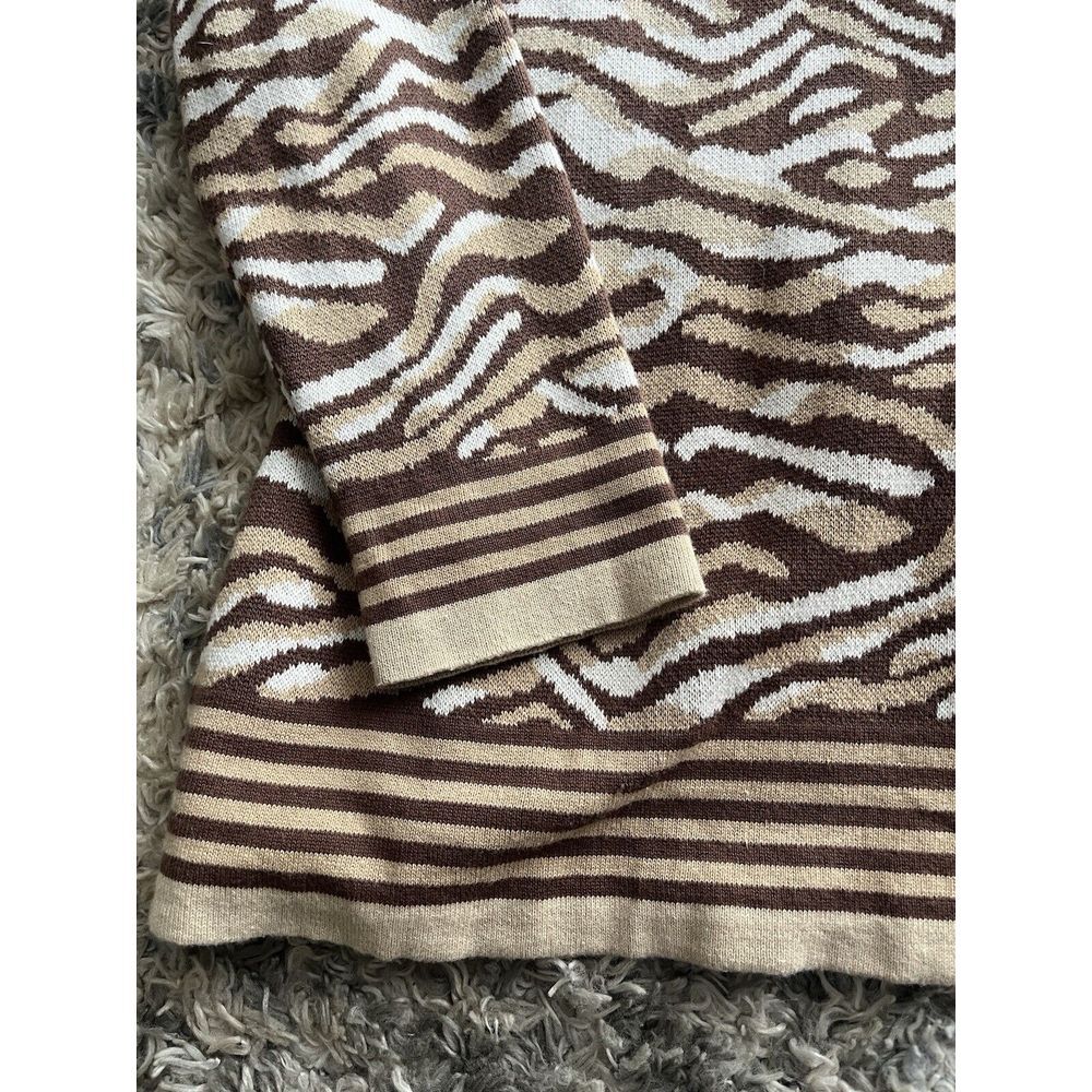 Isaac Mizrahi Live Knit Cardigan Jacket Blazer Sz 1X Animal Print Brown - Picture 4 of 5